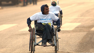 "Wheelchair Marathon" held in Kathmandu, Nepal
