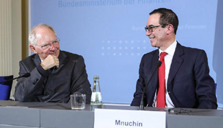 German FM meets with U.S. Treasury Secretary in Berlin