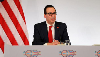 U.S. Treasury Secretary attends press conference in Germany