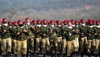 Pakistani troops rehearse for military parade of National Day