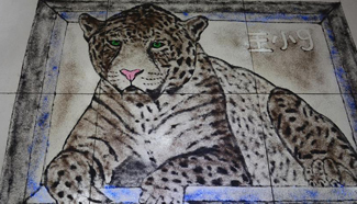 In pics: leopard painting made of hairs