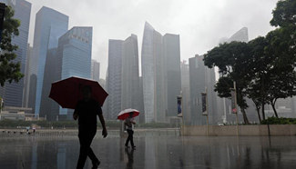 In pics: rainy day in Singapore