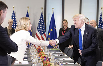 Donald Trump visits EU HQ in Brussels