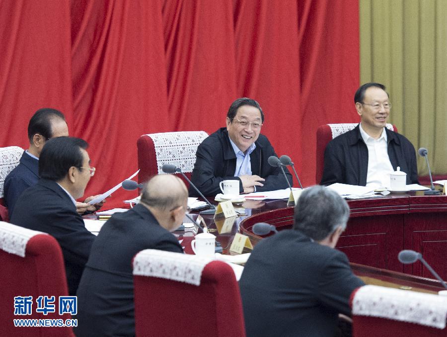 2月25日，全國政協主席俞正聲在北京主持召開政協第十二屆全國委員會第二十五次主席會議。 新華社記者王曄攝