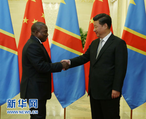 9月4日，國家主席習近平在北京人民大會堂會見剛果民主共和國總統卡比拉。新華社記者劉衛兵攝