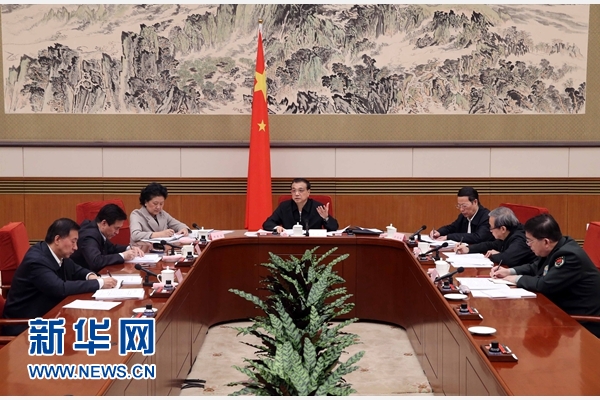 11月17日，中共中央政治局常委、國務院總理李克強在北京主持召開“十三五”《規劃綱要》編制工作會議並作重要講話。 新華社記者 劉衛兵 攝