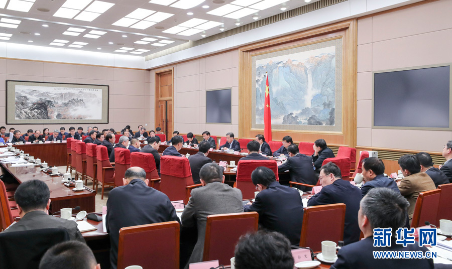 3月20日，國務院副總理、國務院扶貧開發領導小組組長汪洋在北京主持召開國務院扶貧開發領導小組第十五次全體會議。 新華社記者丁林攝