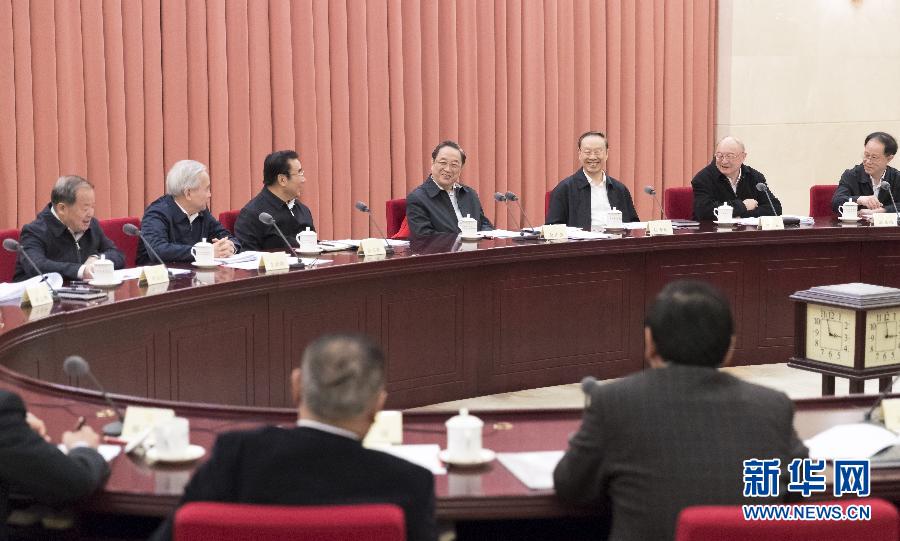 3月30日，全國政協在北京召開第63次雙周協商座談會，圍繞“優化電子商務監管”建言獻策。全國政協主席俞正聲主持會議並講話。 新華社記者丁海濤 攝