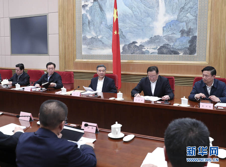 4月1日，國務院副總理、國務院扶貧開發領導小組組長汪洋在北京主持召開國務院扶貧開發領導小組第十六次全體會議。 新華社記者龐興雷攝