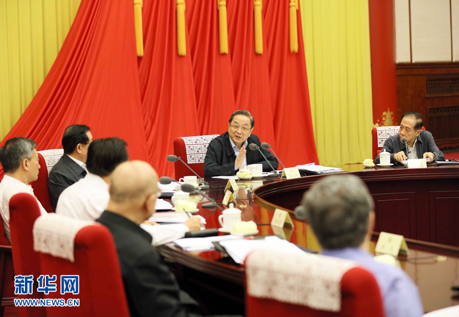 7月27日，全國政協主席俞正聲在北京主持召開政協第十二屆全國委員會第六十二次主席會議並講話。 新華社記者劉衛兵攝
