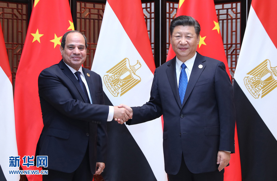 9月5日，國家主席習近平在廈門會見來華出席新興市場國家與發展中國家對話會的埃及總統塞西。 新華社記者 鞠鵬 攝