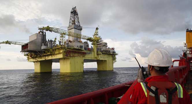 中海油“興旺號”深水鑽井平臺在南海開鑽