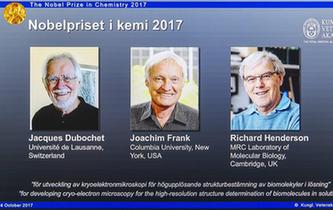 瑞士、美國和英國科學家分享2017年諾貝爾化學獎