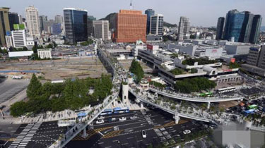 改造！廢棄高架橋變身“空中花園” “首爾路7017”正式開放
