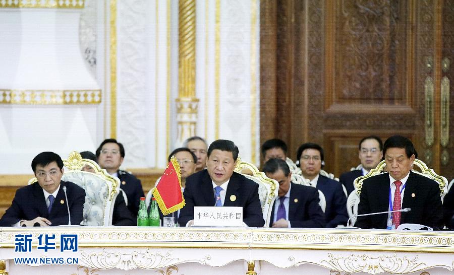9月12日，上海合作組織成員國元首理事會第十四次會議在塔吉克首都杜尚別舉行。國家主席習近平出席會議並發表重要講話。新華社記者鞠鵬攝 