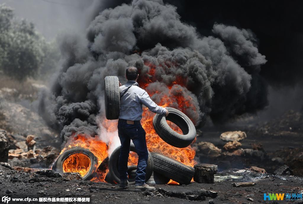 巴勒斯坦示威者就土地問題與以色列軍方發生衝突  