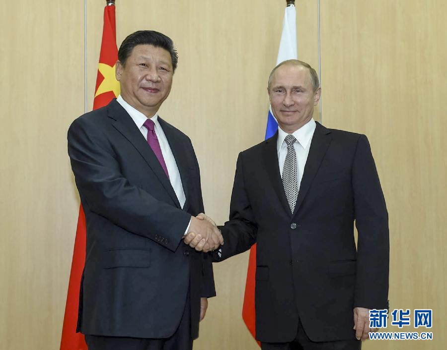 7月8日，國家主席習近平在俄羅斯烏法會見俄羅斯總統普京。新華社記者李學仁攝