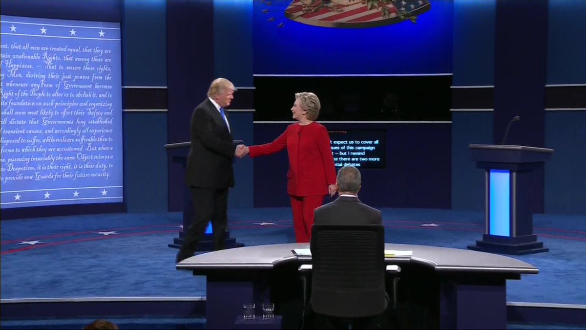 美国大选首场电视辩论上演：特朗普VS希拉里（组图）-新华网