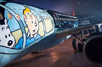 比利時航空用《丁丁歷險記》彩繪裝扮客機