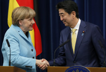 日本首相安倍晉三會見德國總理默克爾