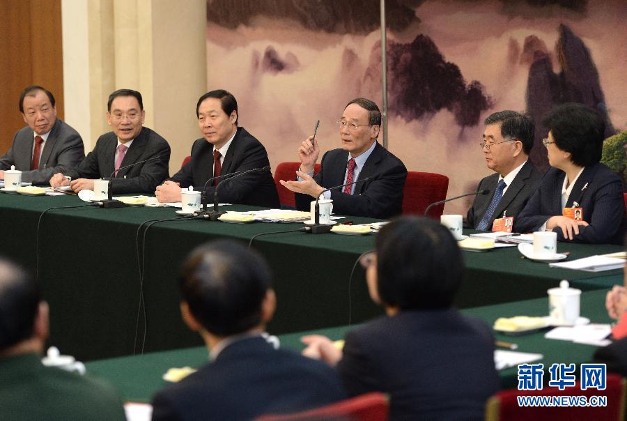 （两会）王岐山参加安徽代表团审议