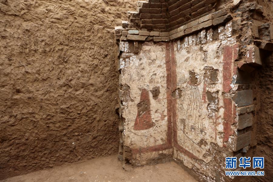 陕西发现罕见唐墓壁画