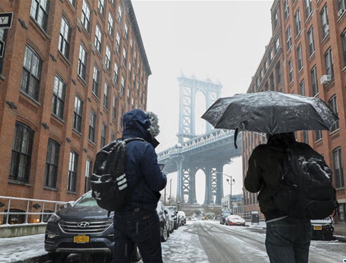 雪降纽约