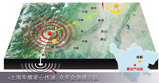 上海车展爱心传递 众车企急援四川雅安灾区