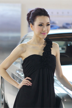 靓车模尽显优雅气质