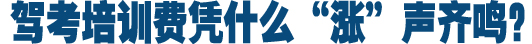 驾考培训费凭什么&ldquo;涨&rdquo;声齐鸣？