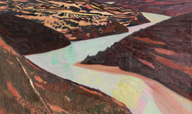 王克举百米油画长卷《黄河》作品欣赏