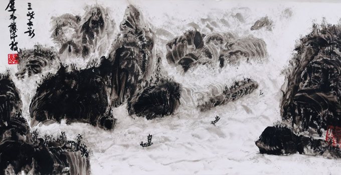 三峡指墨画