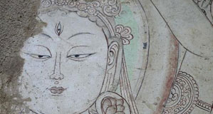 丝路古国于阗佛教壁画在西安展出 图