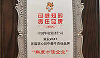 中國華電獲得首屆“您心目中最牛責任品牌”評選十佳企業