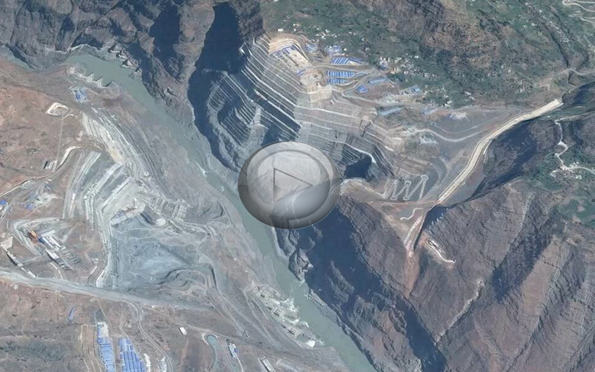 建设中的白鹤滩水电站