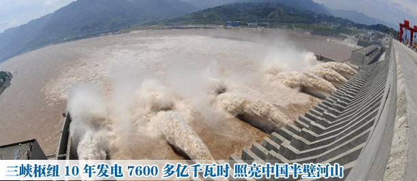 三峡枢纽10年发电7600多亿千瓦时 照亮中国半壁河山