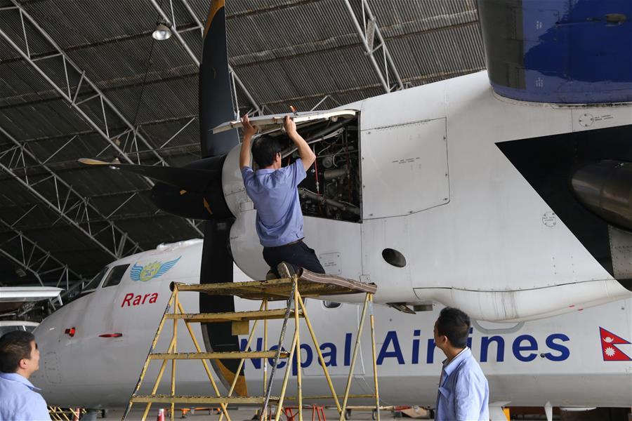 NEPAL-KATHMANDU-AIRCRAFT MA60-MAINTENANCE