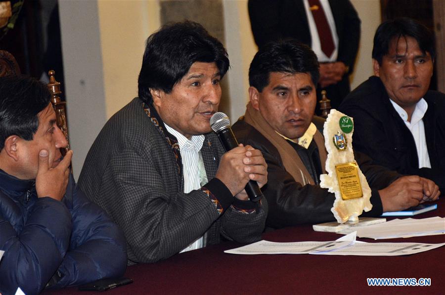 BOLIVIA-LA PAZ-EVO MORALES-APPEARANCE