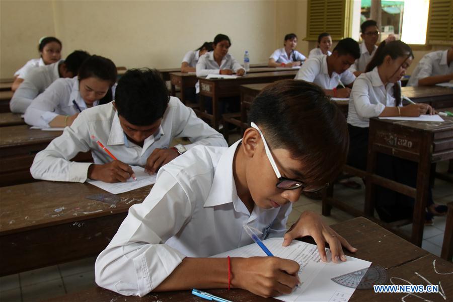 CAMBODIA-PHNOM PENH-HIGH SCHOOL-GRADUATION EXAM