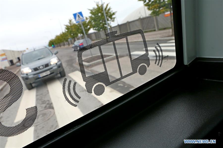 FINLAND-HELSINKI-DRIVERLESS MINI BUS-TEST