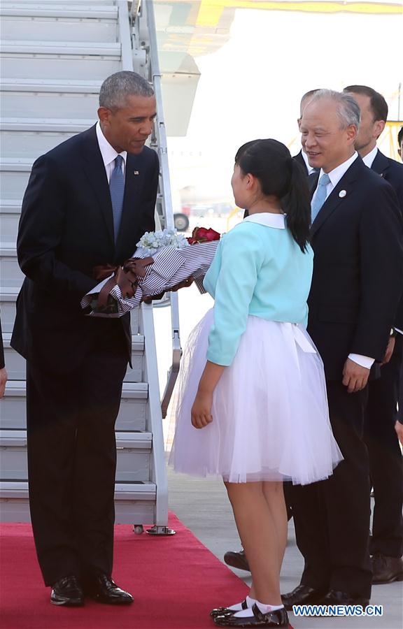 (G20 SUMMIT)CHINA-HANGZHOU-G20-U.S.-OBAMA-ARRIVAL (CN)