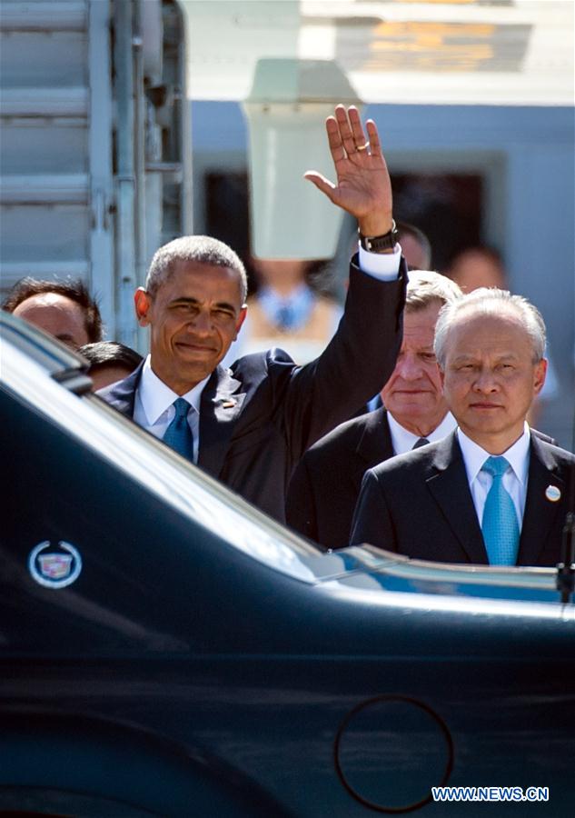 (G20 SUMMIT)CHINA-HANGZHOU-G20-U.S.-OBAMA-ARRIVAL (CN)