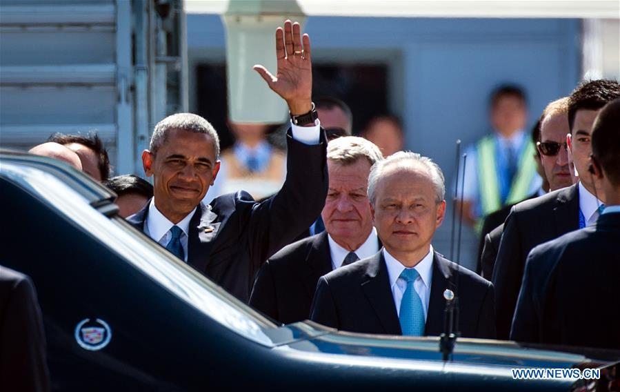 (G20 SUMMIT)CHINA-HANGZHOU-G20-U.S.-OBAMA-ARRIVAL (CN)