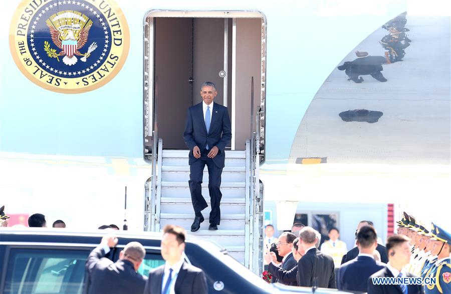 (G20 SUMMIT)CHINA-HANGZHOU-G20-U.S.-OBAMA-ARRIVAL (CN)