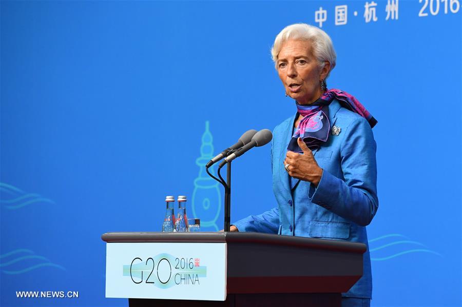 (G20 SUMMIT)CHINA-HANGZHOU-G20-IMF-CHRISTINE LAGARDE-PRESS CONFERENCE (CN)