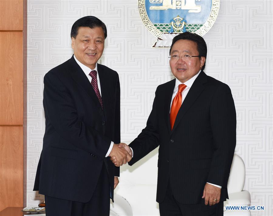 MONGOLIA-ULAN BATOR-CHINA-LIU YUNSHAN-MONGOLIAN PRESIDENT-MEETING