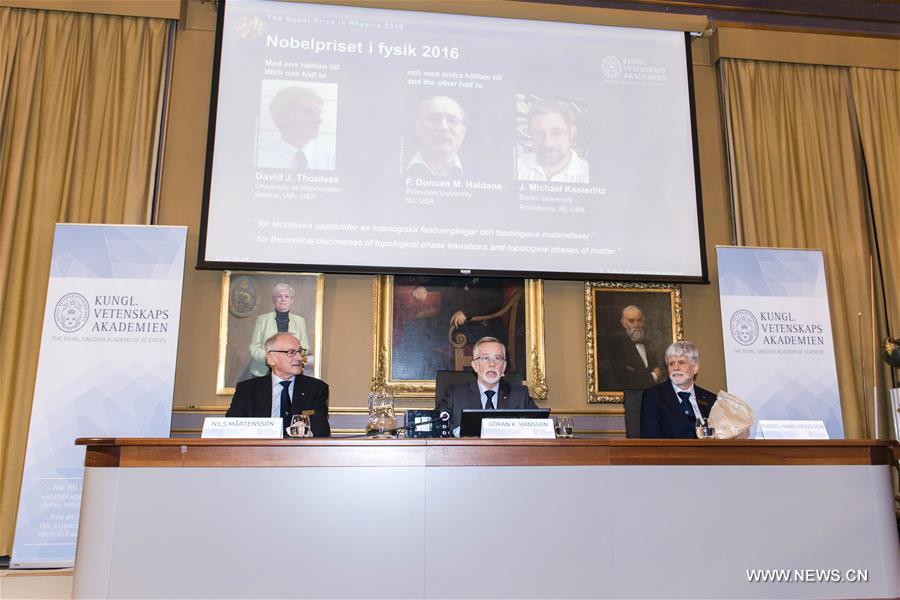 SWEDEN-STOCKHOLM-NOBEL-PHYSICS