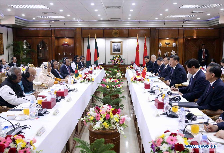 BANGLADESH-CHINA-XI JINPING-PM-TALKS