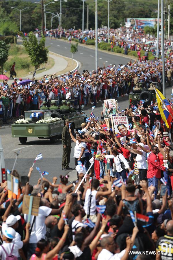 CUBA-SANTIAGO DE CUBA-FIDEL CASTRO-PROCESSION