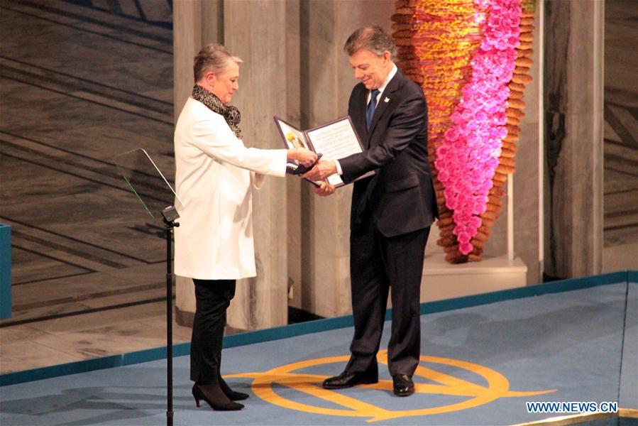 NORWAY-OSLO-COLOMBIA-PRESIDENT-NOBEL PEACE PRIZE